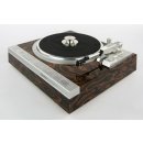 Restaurierter Denon DP-47F vollautomatischer Plattenspieler Wurzelholzfurnier high gloss