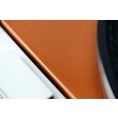 Restaurierter Thorens TD-125 MKII, manueller Plattenspieler, schwarz-orange metallic, Hochglanzlackierung