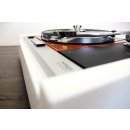 Restaurierter Thorens TD-125 MKII mit SME 3009 Tonarm, Deckplatte orange metallic, Gehäusefarbe wählbar