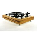 Restored Thorens TD-146, semi-automatic turntable, made of 100 year old oak wood and stainless steel