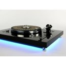 Restaurierter Thorens TD-160 mit LED Beleuchtung flache Zarge in Hochglanzlackierung