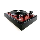 Restaurierter Thorens TD166 spezial Plattenspieler schwarz und caliente red metallic