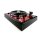 Restaurierter Thorens TD166 spezial Plattenspieler schwarz und caliente red metallic