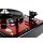 Restaurierter Thorens TD146 halbautomatischer Plattenspieler schwarz und caliente red metallic