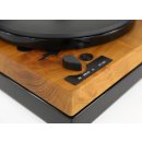 Restored Thorens TD 318 / 320 semi-automatic record player cherry wood black and absorber board