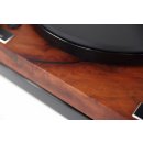 Restored Thorens TD 318 / 320 semi-automatic record player pear wood black and absorber board