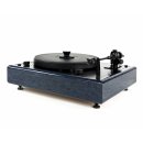 Restored Thorens TD 147 semi-automatic record player black edition, frame with different veneers
