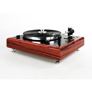 Restored Thorens TD 165 manual record player frame with rosewood veneer high gloss finish
