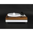 Restored Thorens TD 318 / 320 semi-automatic record player oak wood white and absorber board