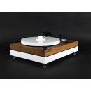 Restored Thorens TD 318 / 320 semi-automatic record player oak wood white and absorber board
