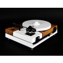 Restored Thorens TD 318 / 320 semi-automatic record player cherry wood white and absorber board