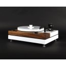 Restored Thorens TD 318 / 320 semi-automatic record player walnut wood white and absorber board