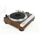 Restored Denon DP-47F with dust cover fully automatic turntable root wood foil