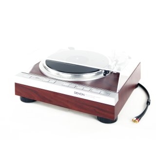 Restored Denon DP-47F with dust cover fully automatic turntable rosewood foil