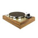 Restored Thorens TD 160 Super with SME Series III manual record player with 100 year old oak wood
