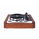 Restored turntable Thorens TD125 with oiled oak frame