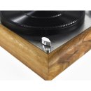 Restored Thorens TD146 turntable with limit switch in walnut wood frame