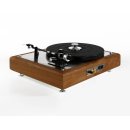 Restored Thorens TD146 turntable with limit switch in pear wood frame