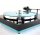 Restaurierter Thorens TD 318 oder TD 320 halbautomatischer Plattenspieler schwarz und himmelblau