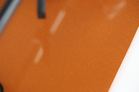 Restored Thorens TD 318 or TD 320 semi-automatic turntable black and orange metallic