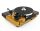 Restaurierter Thorens TD 318 oder TD 320 halbautomatischer Plattenspieler schwarz und gold metallic