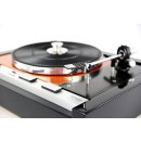 Restored turntable Thorens TD 125 MKII tonearm board light walnut wood