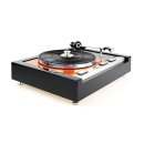 Restored turntable Thorens TD 125 MKII tonearm board cherry wood