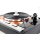 Restored turntable Thorens TD 125 MKII tonearm board cherry wood